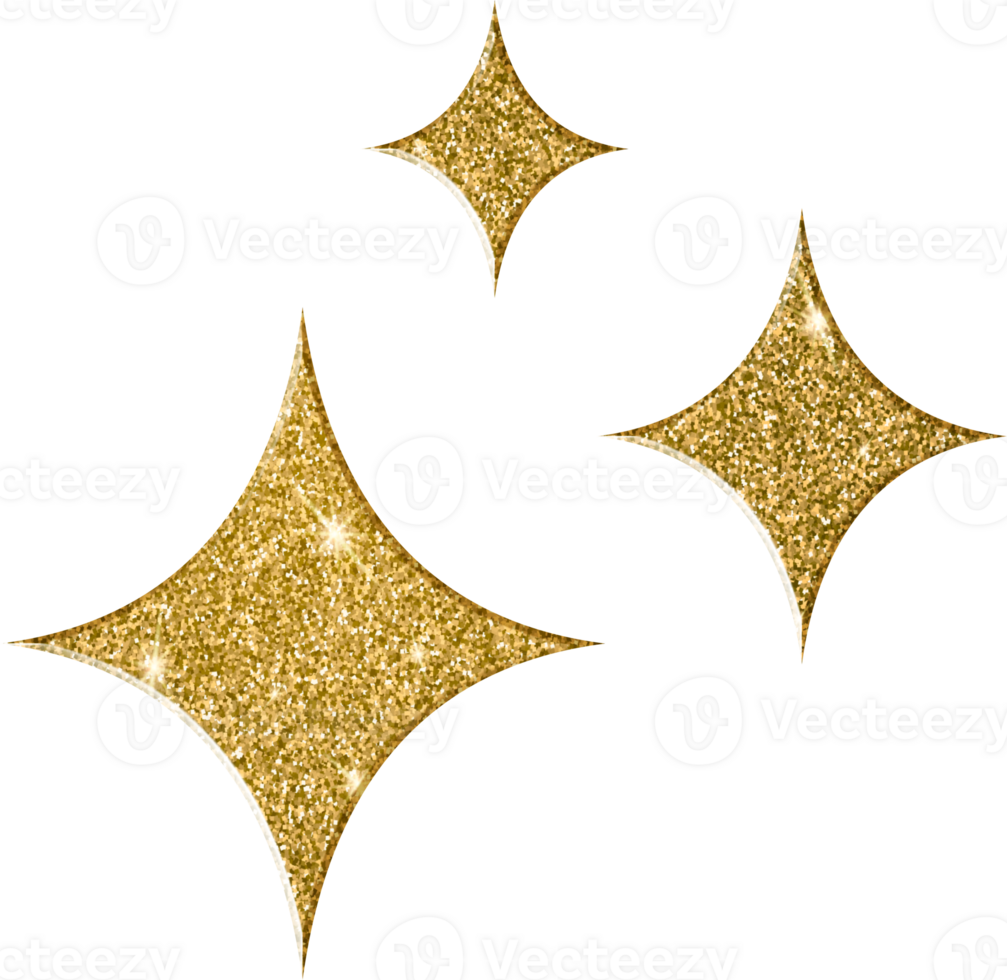Festive Gold Star Glitter Set png