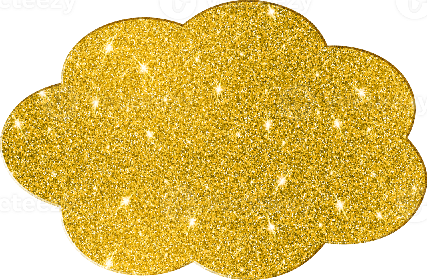 nuvem forma ouro brilhar 3d Prêmio elegante espumante decorativo brilhante chique básico formas png