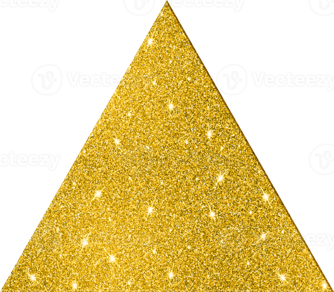 Triangle Up Shape Gold Glitter 3D Premium Elegant Sparkling Decorative Lustrous Chic Basic Shapes png