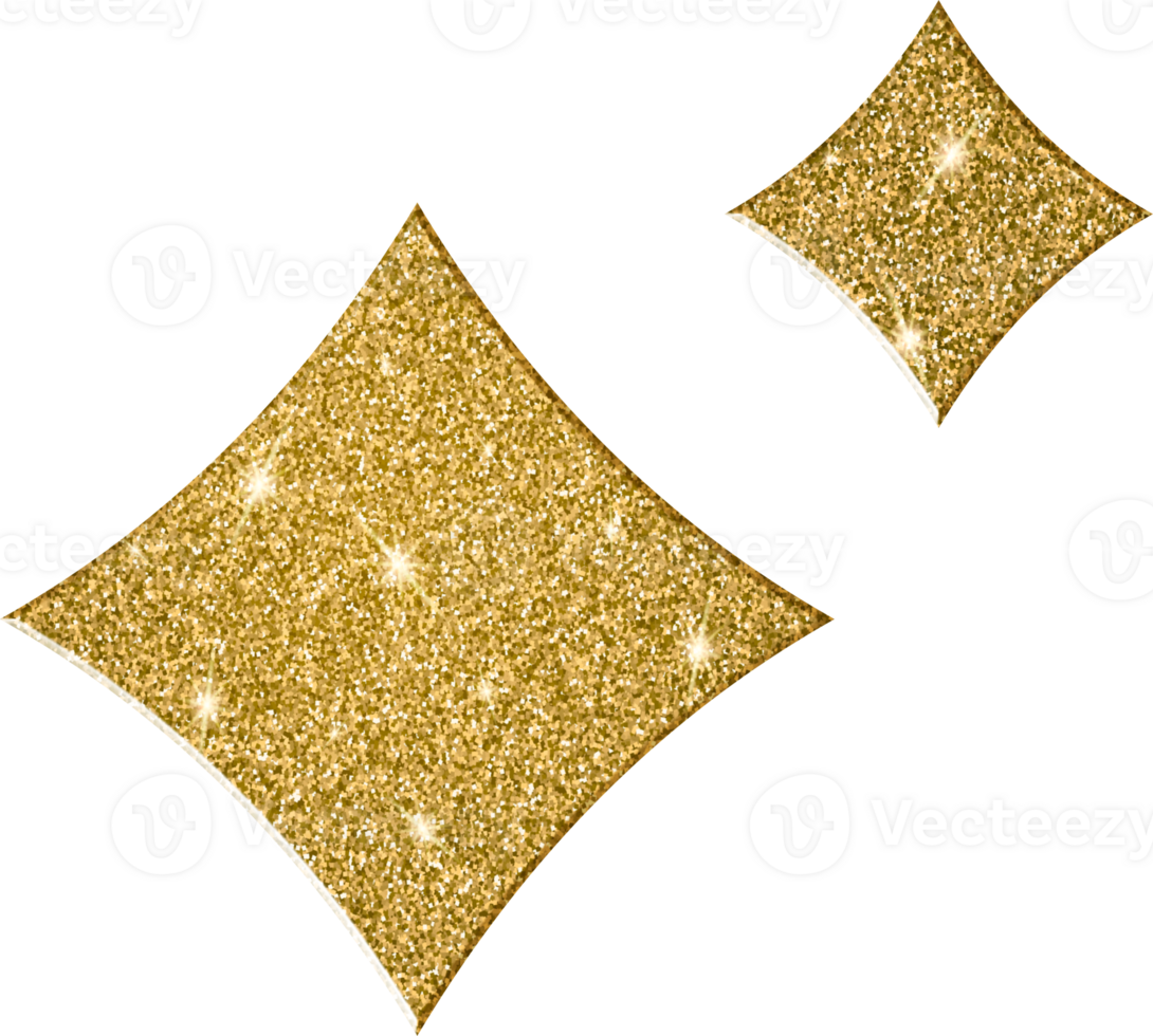Shiny Gold Star Sparkle Array png