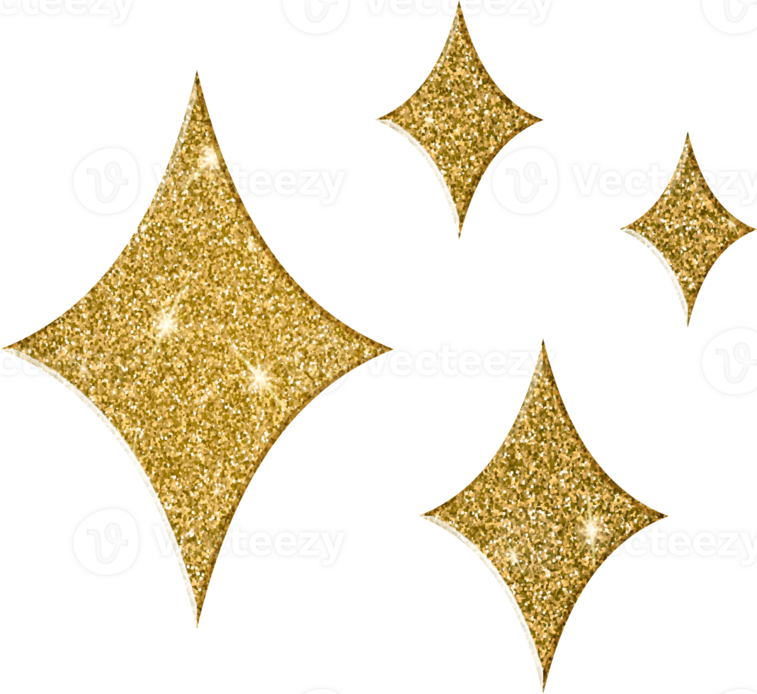 Luxurious Shimmering Star Shapes png