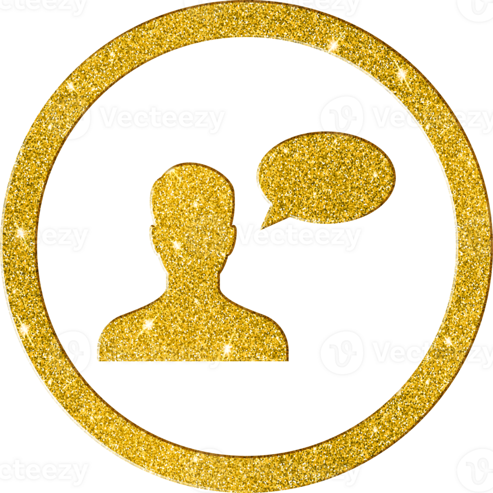 Gold Glitter User Profile Icon for Social Media and Interfaces png