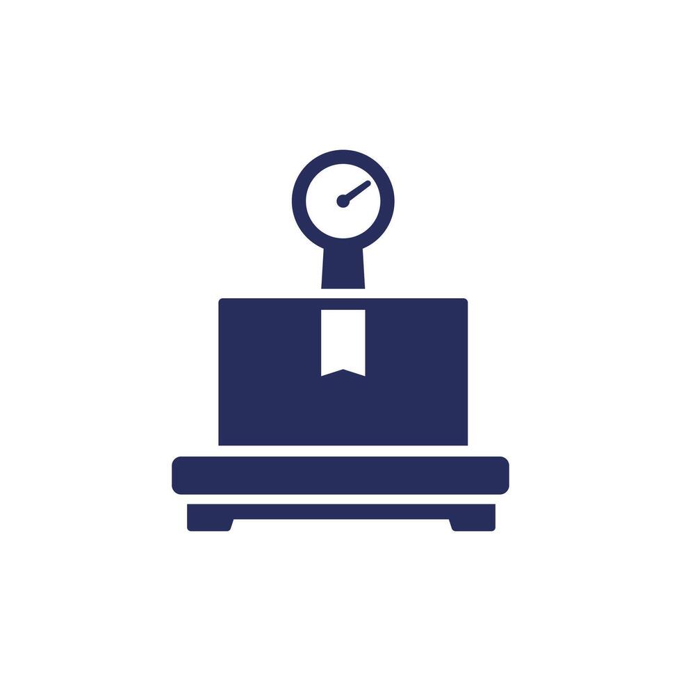 box, package and scales icon on white vector