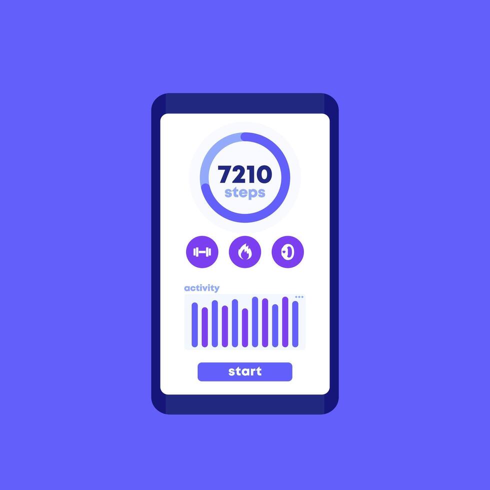 Fitness app, vector ui design