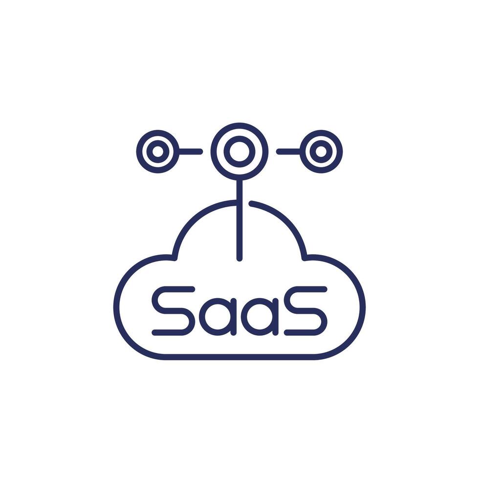 Saas, Software as a service line icon vector