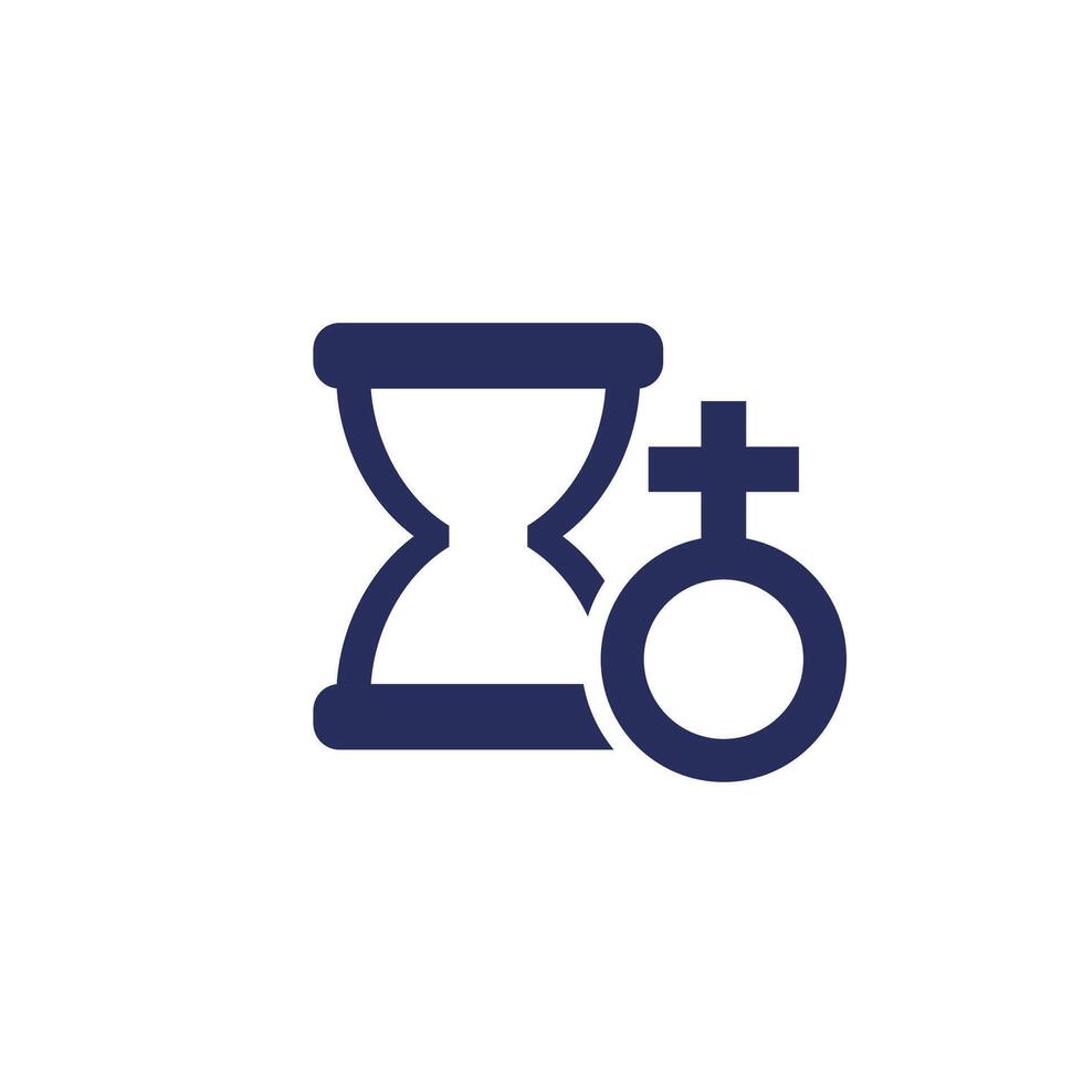 menopause icon with a sandglass vector