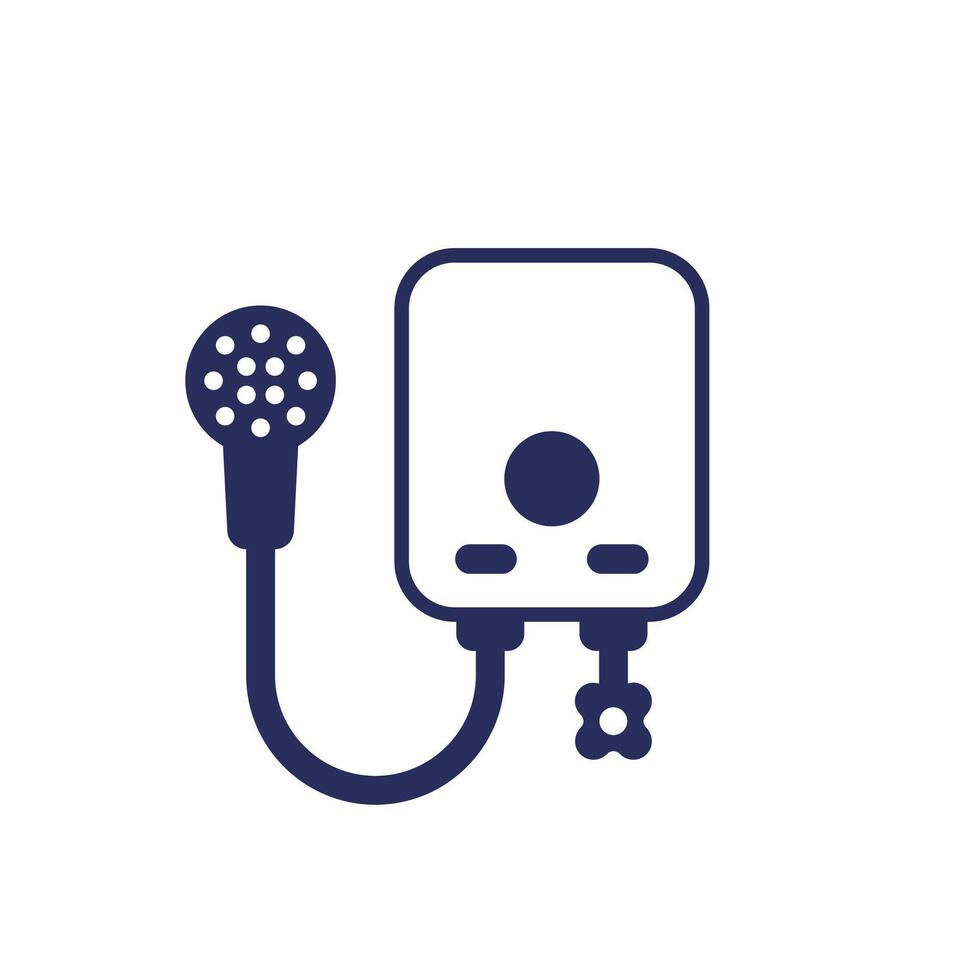 water heater icon, electric boiler for shower vector