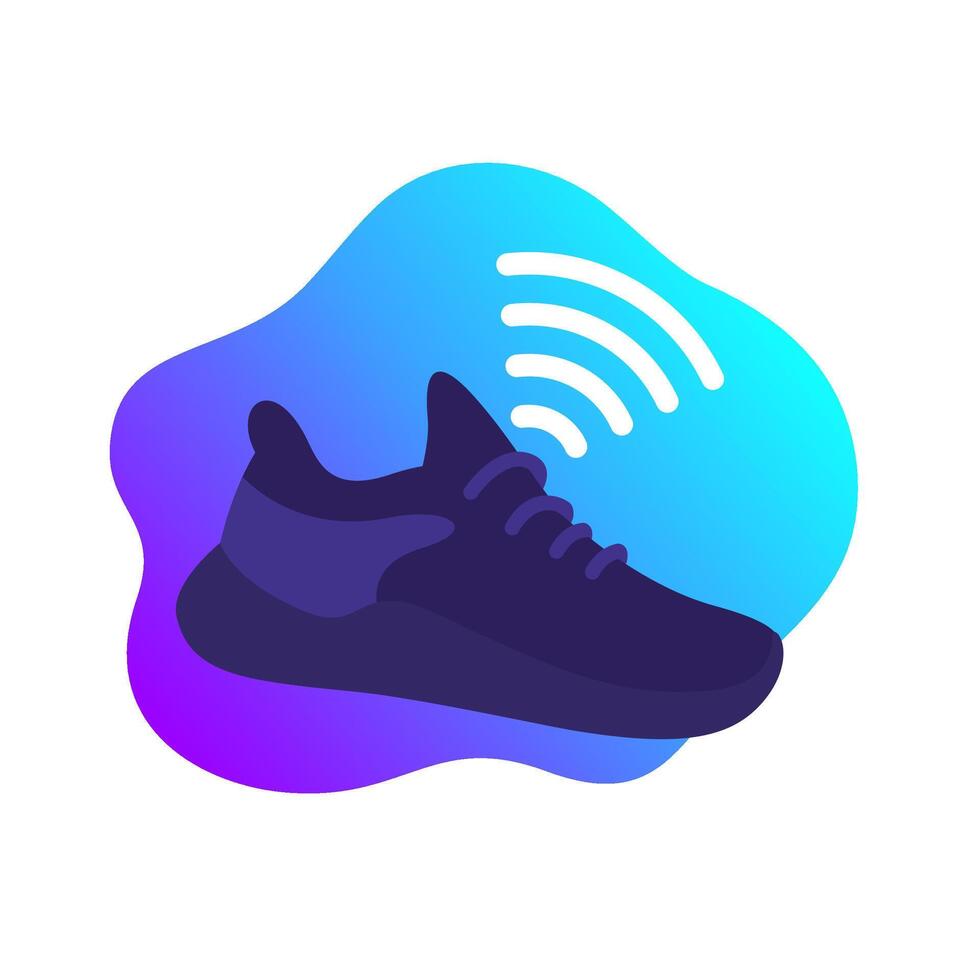 Smart shoe icon, trainers, running sneakers vector