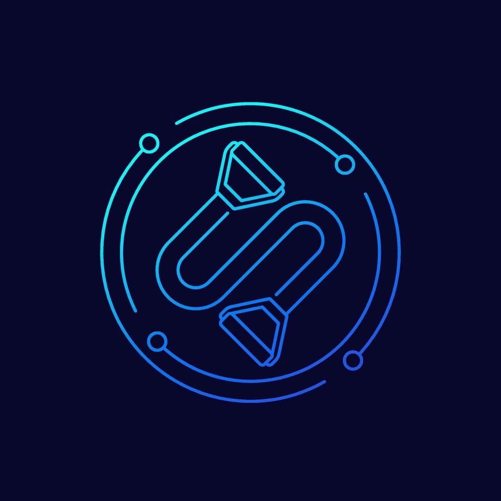 exercise band icon, resistance expander linear design vector