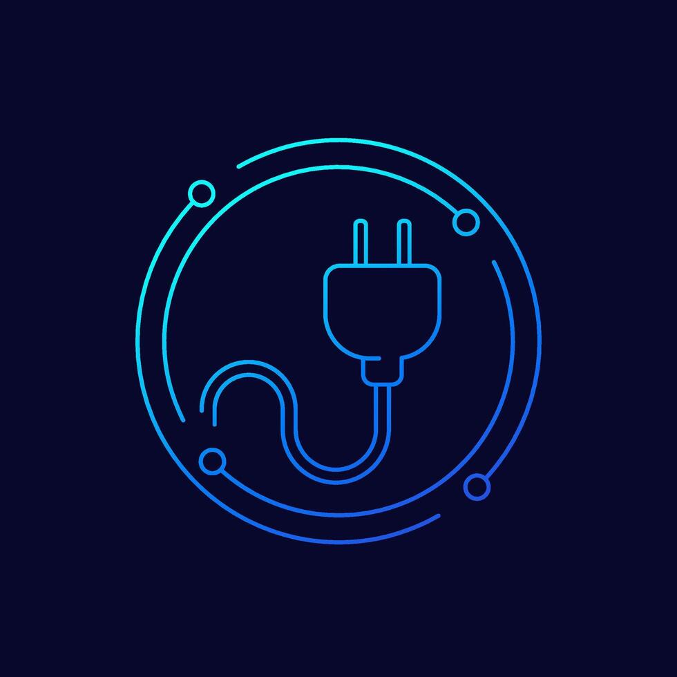 plug for a chinese socket icon, linear design vector