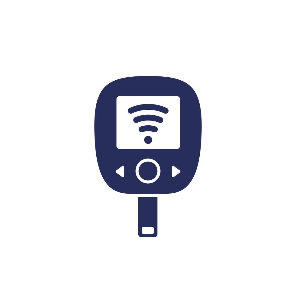 smart glucometer icon, glucose meter vector