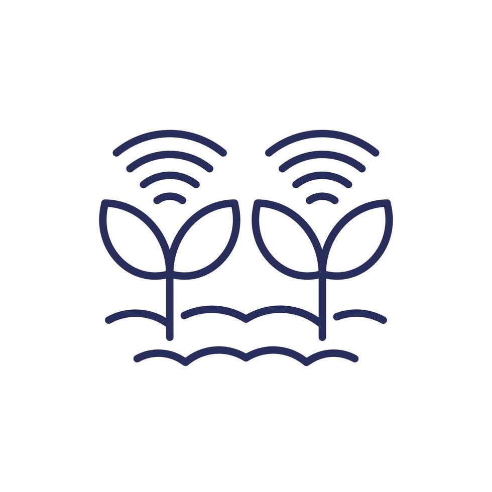 smart farming and agriculture line icon vector
