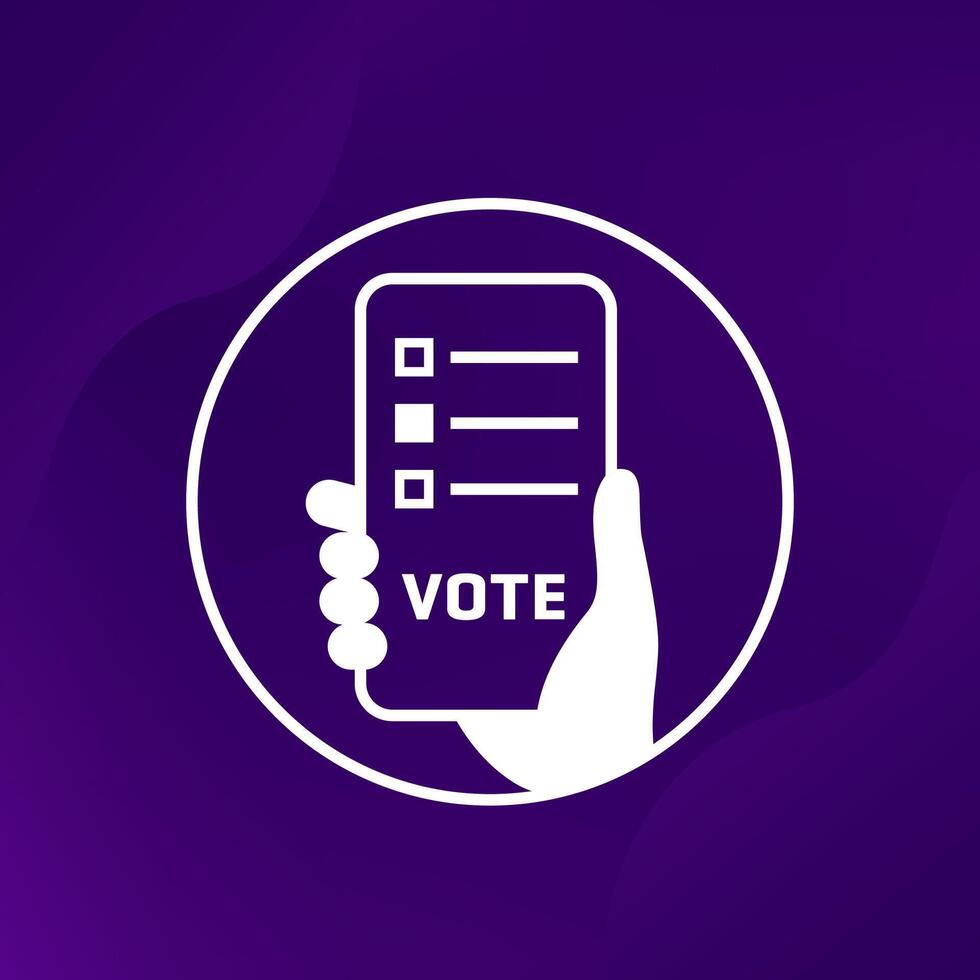 votar o inteligente votación icono con un teléfono vector