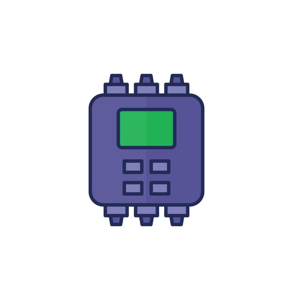 PLC icon with outline, Programmable logic controller vector