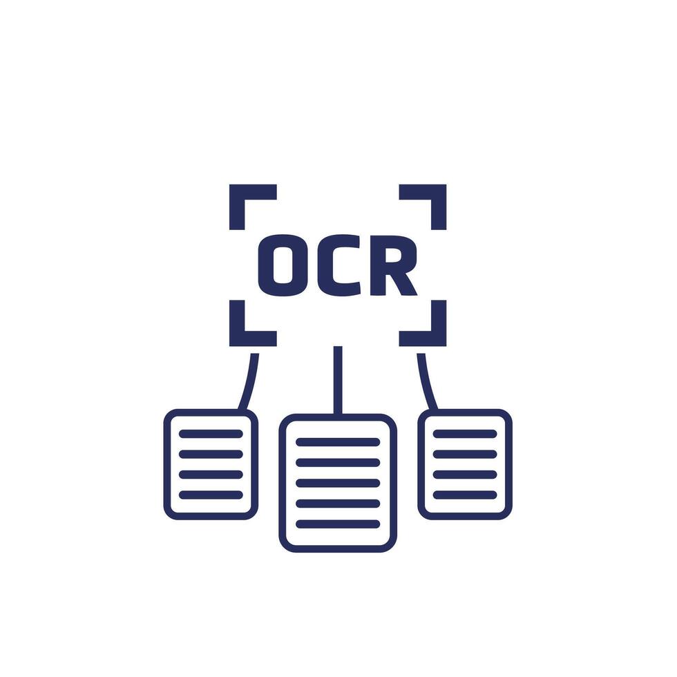 LOC, óptico personaje reconocimiento icono para aplicaciones y web vector