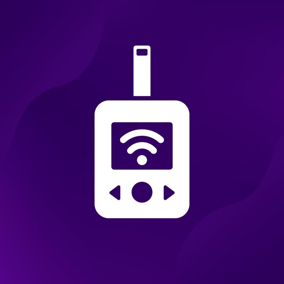 smart glucometer vector icon, glucose meter device