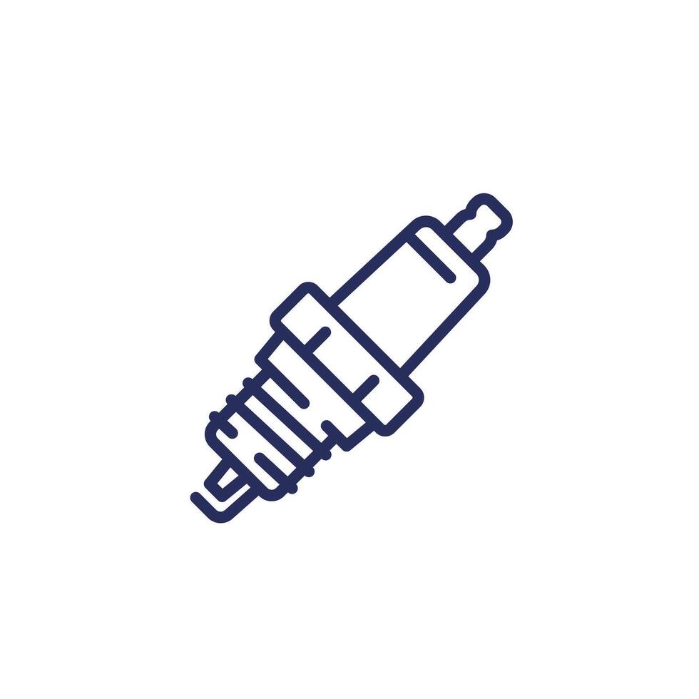 spark plug line icon on white vector