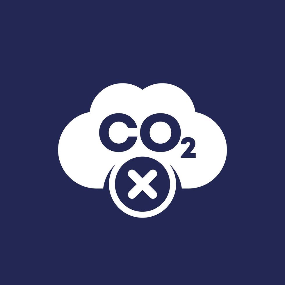 prohibición carbón emisiones, No co2 gas icono vector