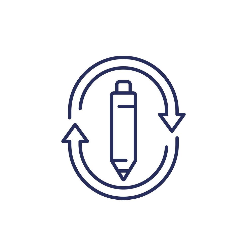 rewrite line icon on white vector