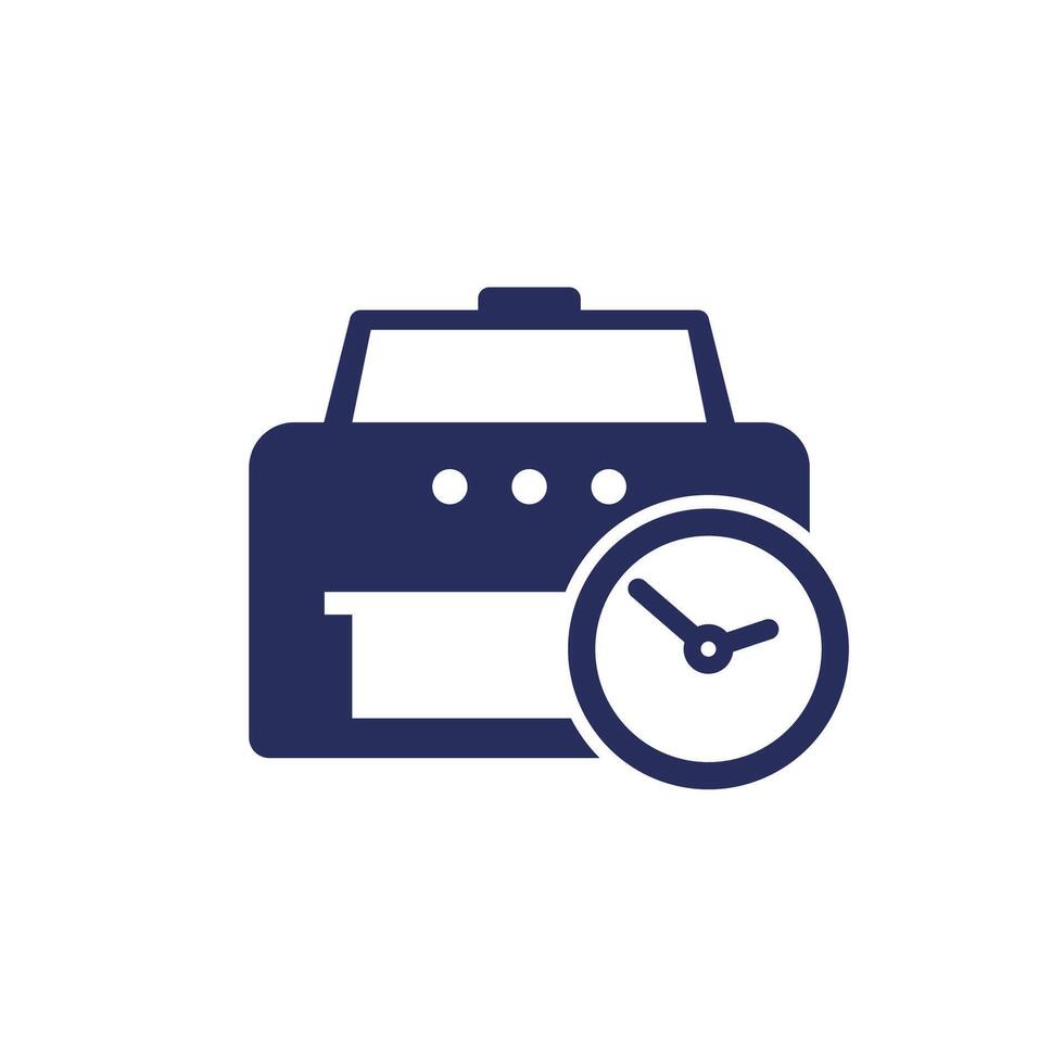 printing time icon on white vector