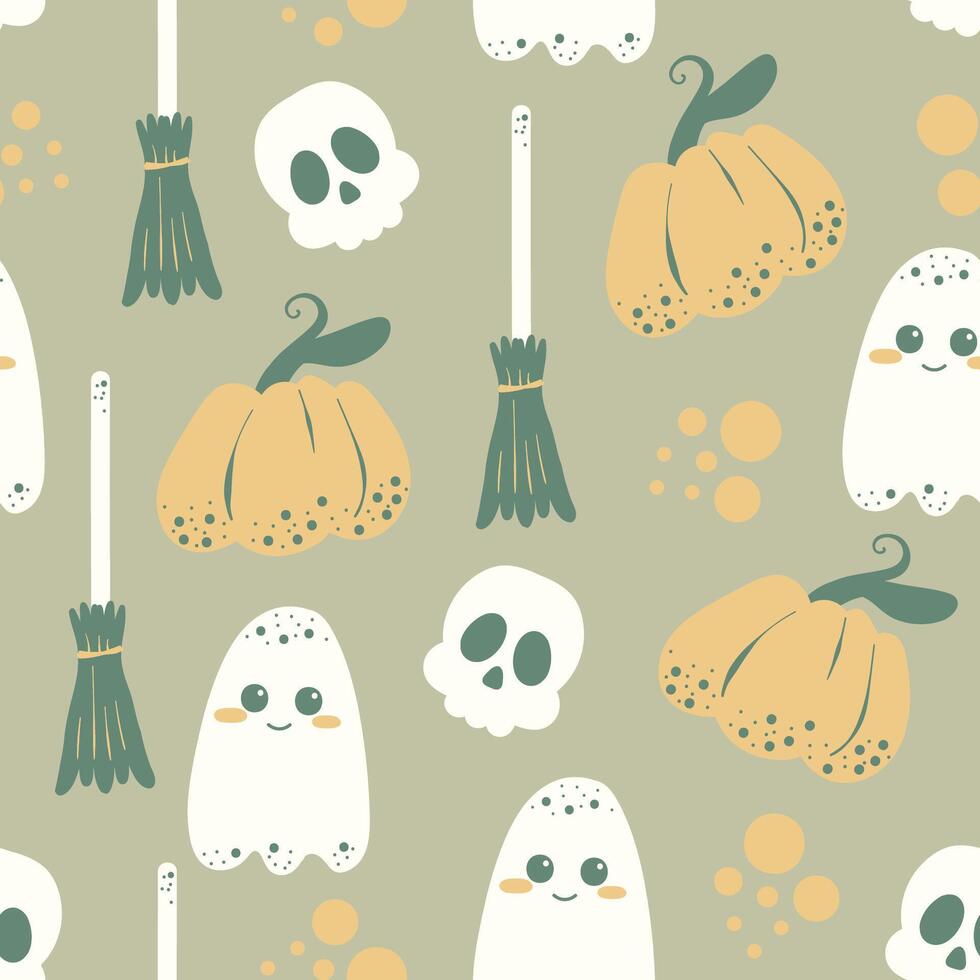 Halloween Seamless Pattern Background Decoration Vector Illustration