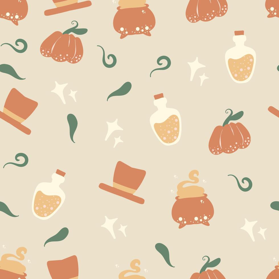 Halloween Seamless Pattern Background Decoration Vector Illustration
