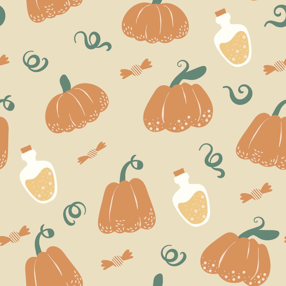 Halloween Seamless Pattern Background Decoration Vector Illustration