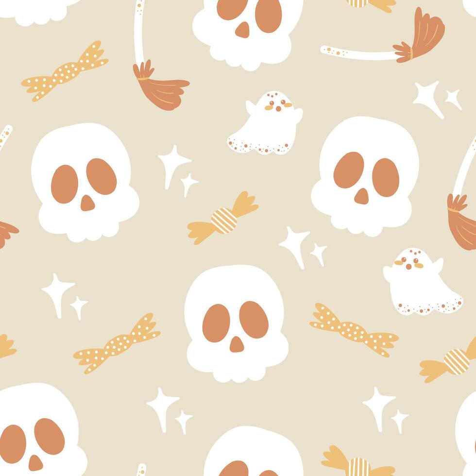 Halloween Seamless Pattern Background Decoration Vector Illustration