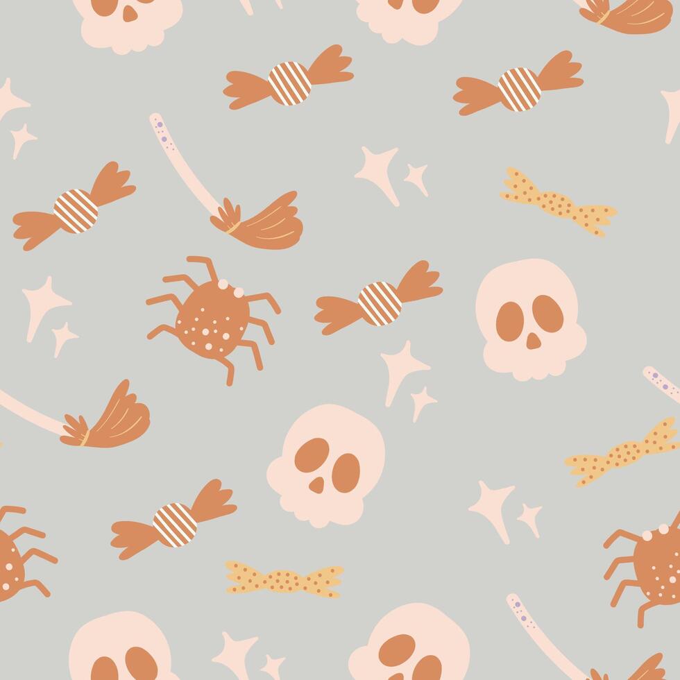 Halloween Seamless Pattern Background Decoration Vector Illustration