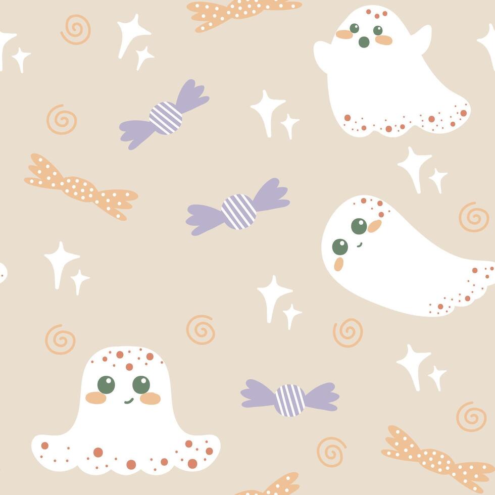 Halloween Seamless Pattern Background Decoration Vector Illustration