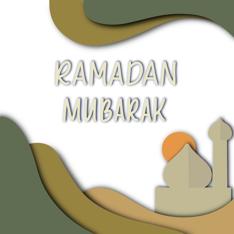 Ramadan gelaagde achtergrond met papier uitknippen stijl png