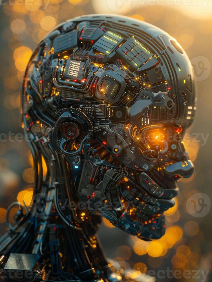 AI generated AI Being Silver Skin photo