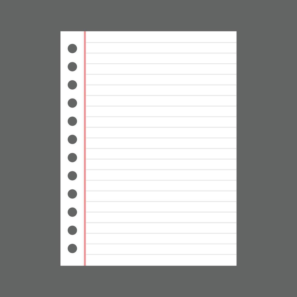 Simple blank white paper note vector
