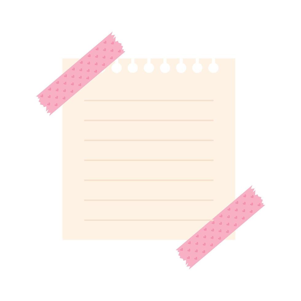 Cute blank reminder paper note vector