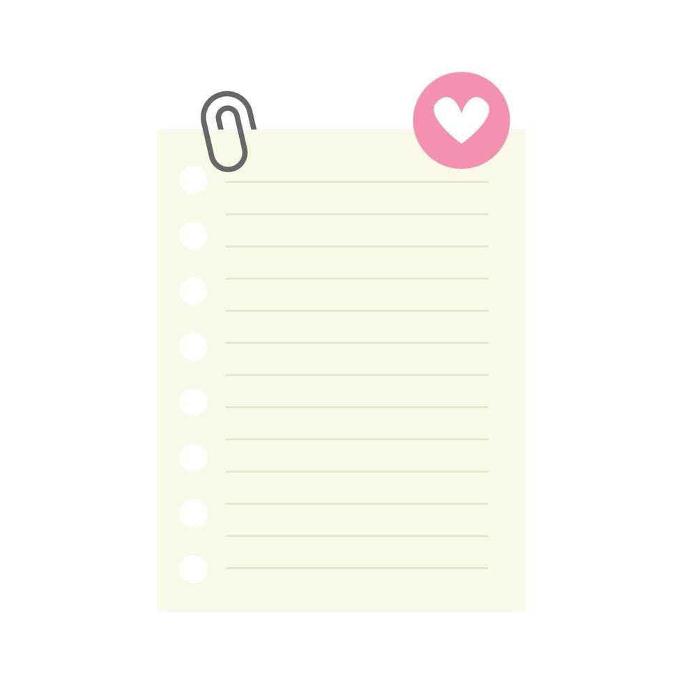 Cute blank reminder paper note vector