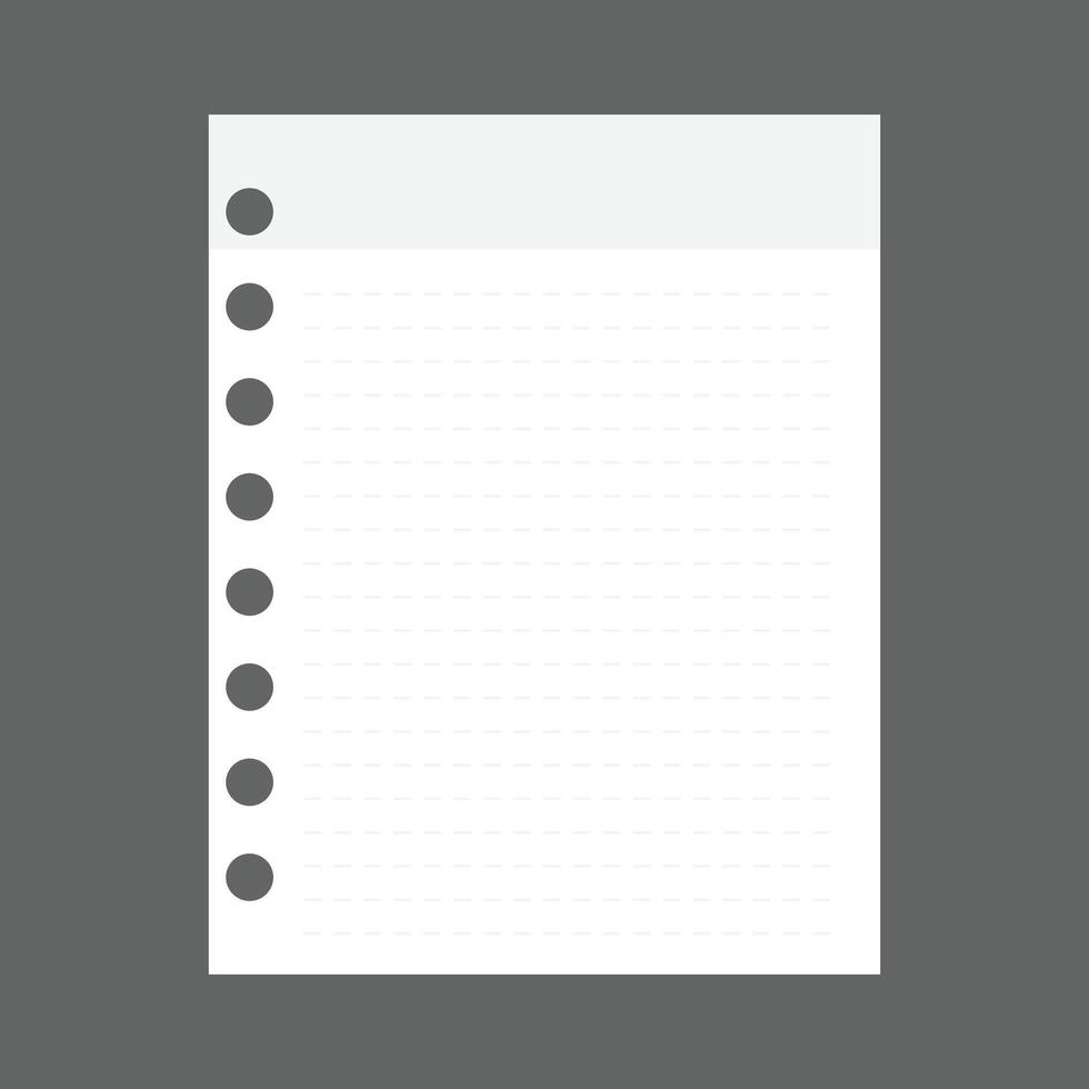 Simple blank white paper note vector