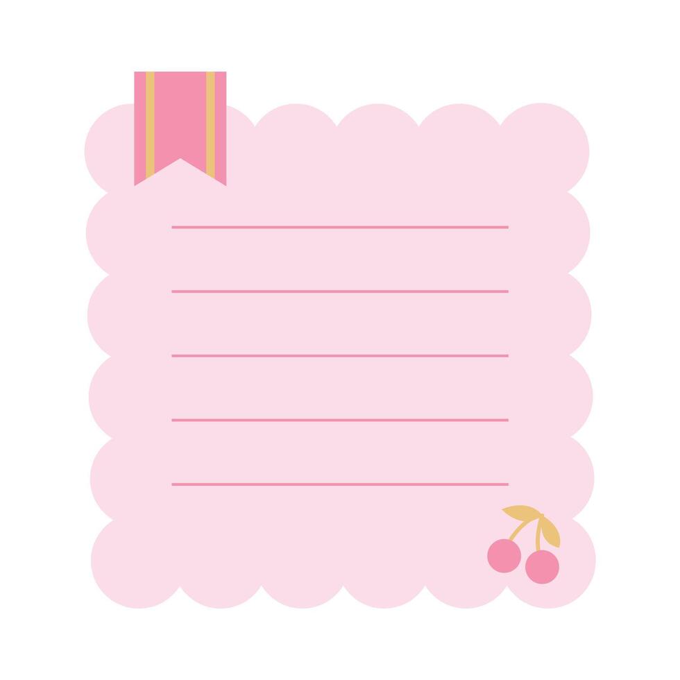 Cute blank reminder paper note vector