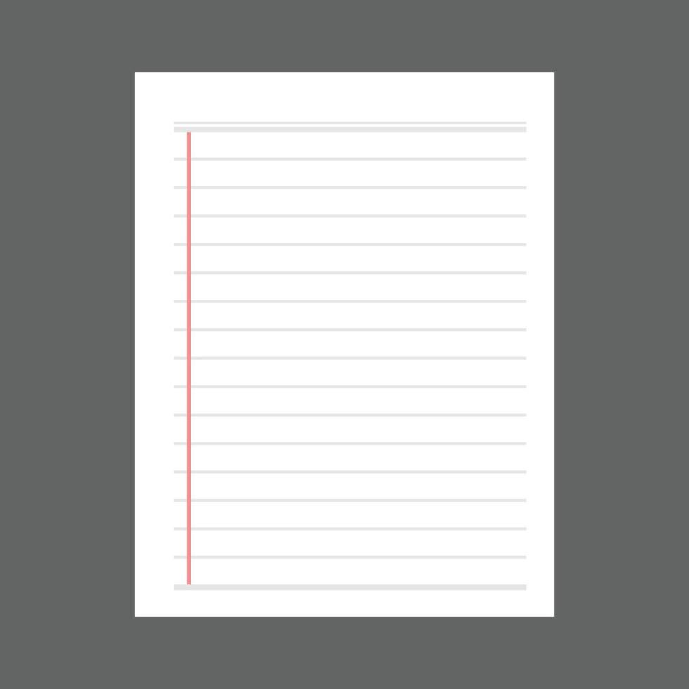 Simple blank white paper note vector