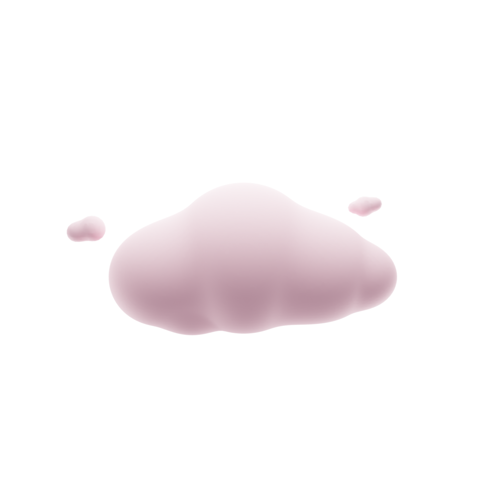 3d render soft clouds icon with pink color png