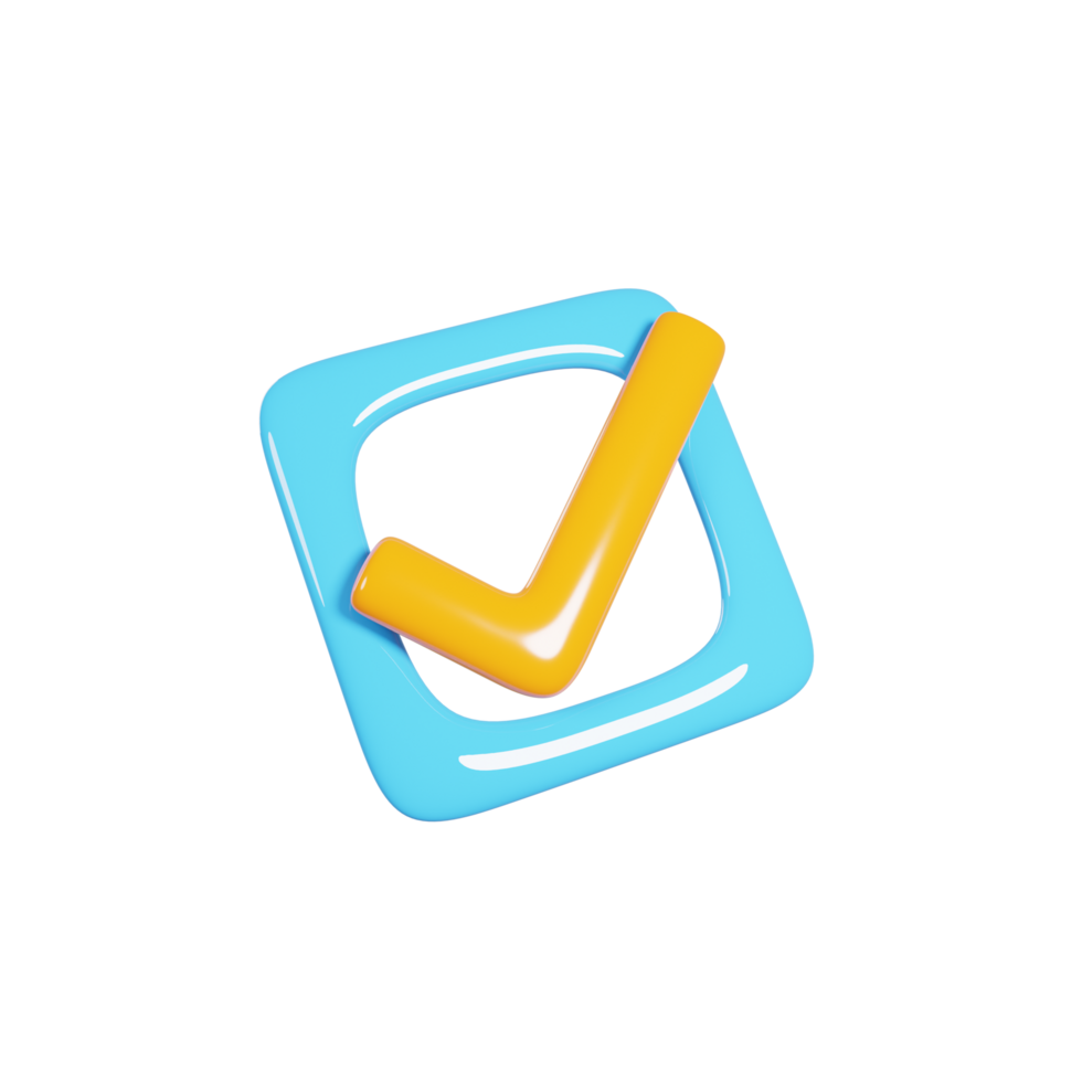 Checklist symbol icon on 3d rendering. 3d illustration png