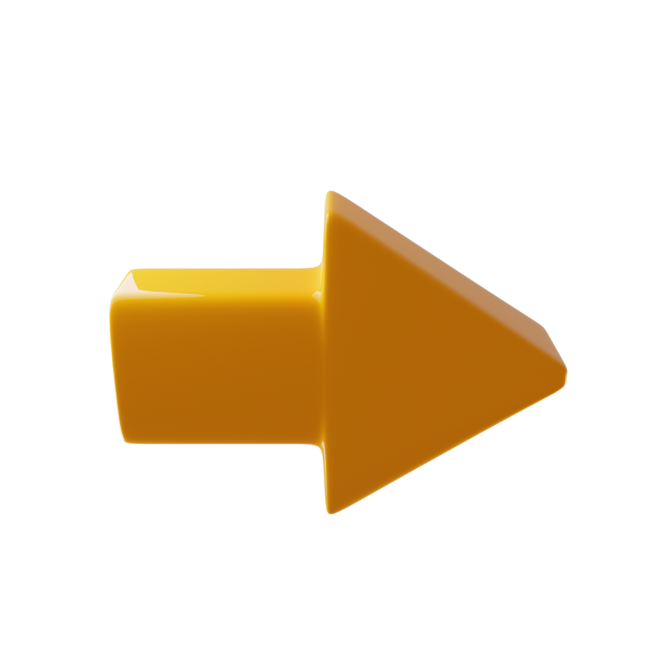 Simple arrow icon on 3d rendering. minimal concept. 3d illustration png