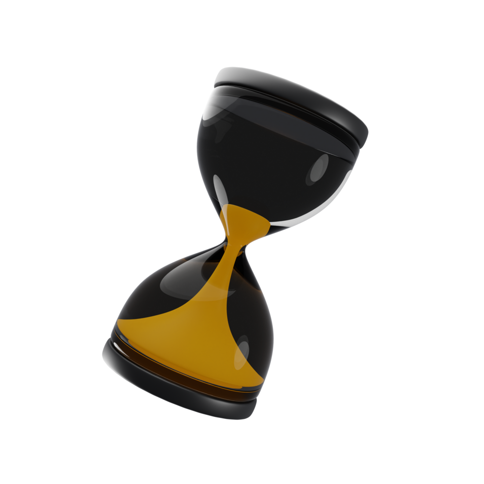 3d hourglass icon with cartoon style. 3d rendering business time management concept icon. 3d illustration png