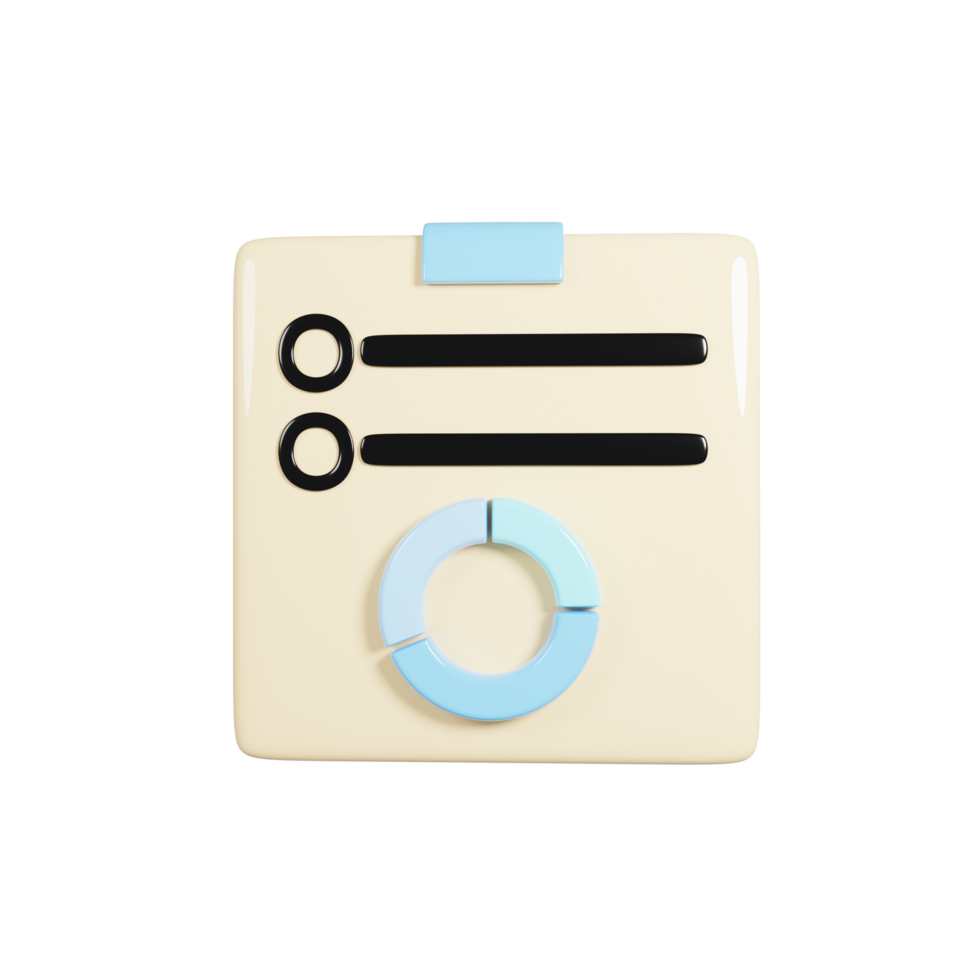 3d rendering document file icon. Finance business concept. 3d illustration png