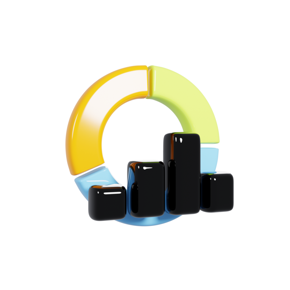 3d rendering financial graph icon. 3d illustration png