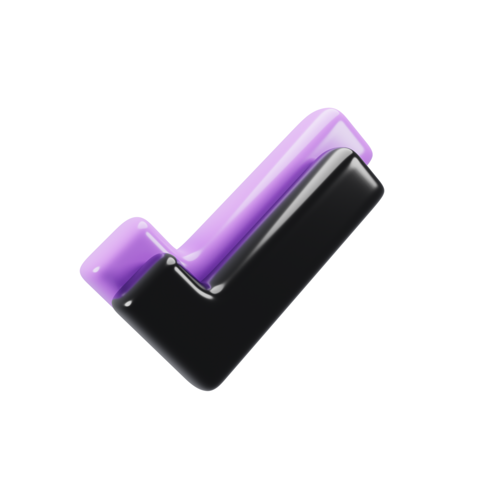 3d rendering purple and black checklist icon png