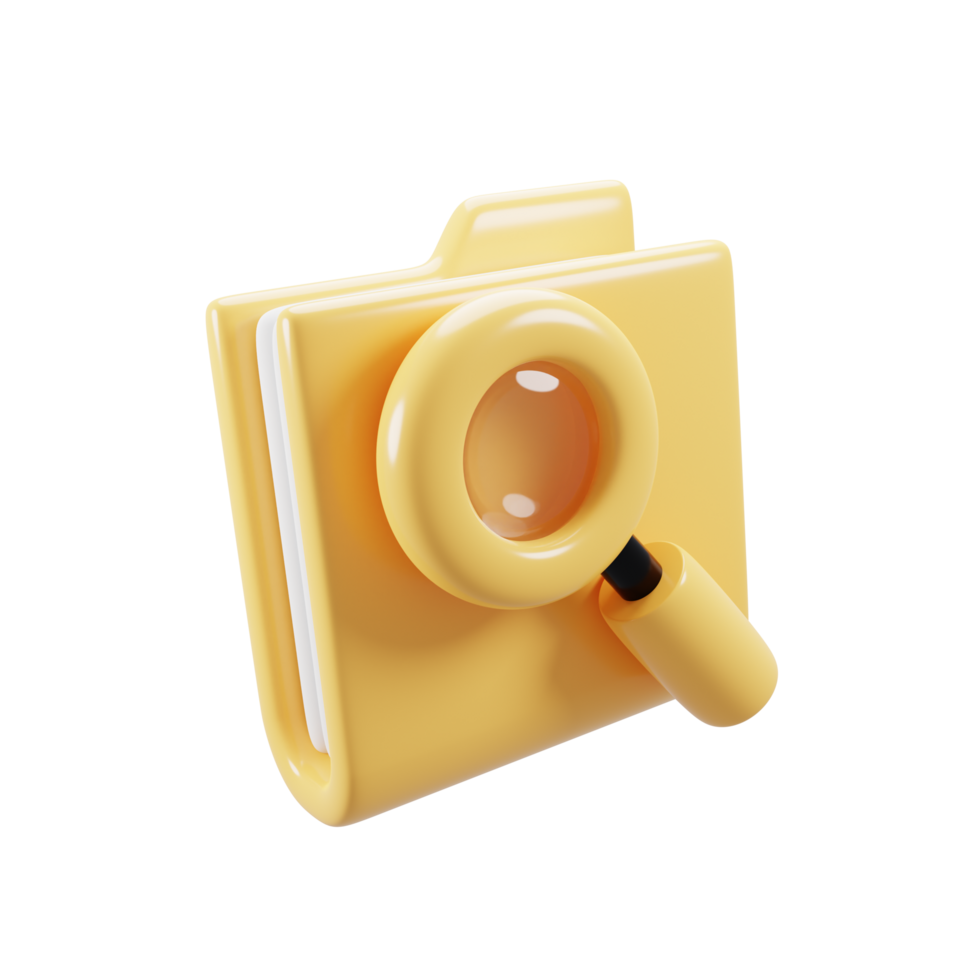Cartoon style file document icon concept. 3d rendering illustration png