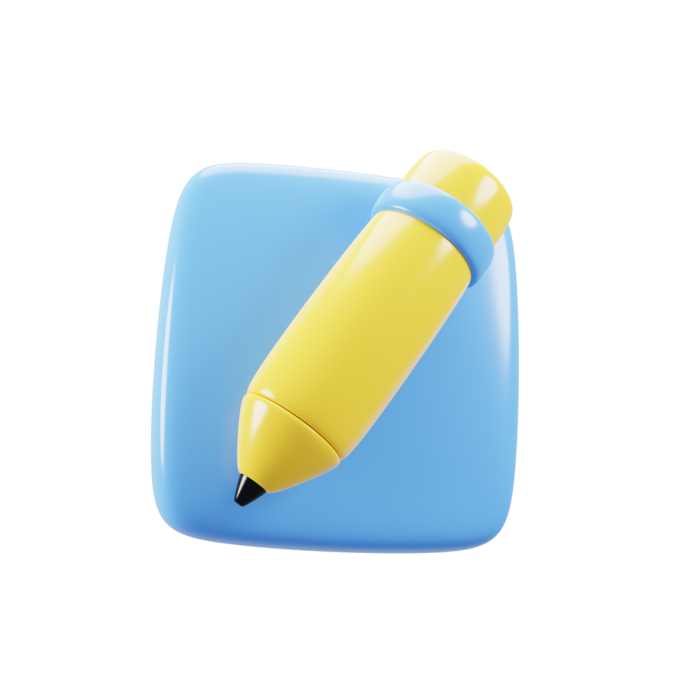3d rendering yellow pencil icon. Education icon concept. 3d illustration png