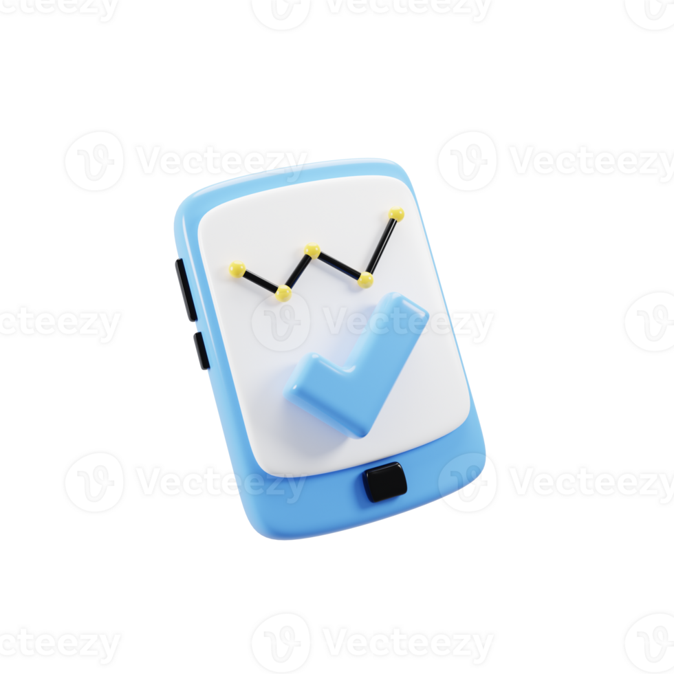 3d rendering simple graph icon with cartoon style. 3d illustration png