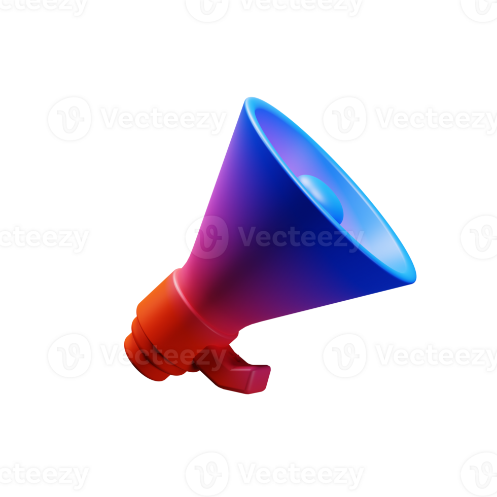3d megaphone icon with gradient color. 3d rendering business icon concept png