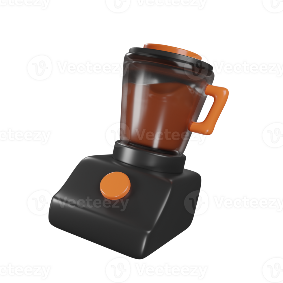 Cartoon cute blender icon on 3d rendering. 3d render cartoon icon kitchen tool concept png